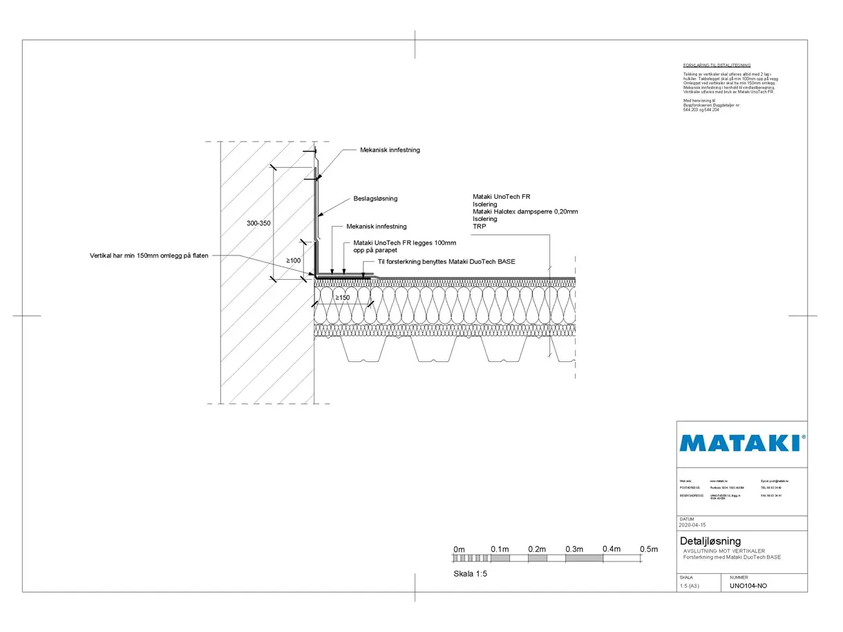 MATAKI_UNOTECH_FR-AVSLUTNING_MOT_VERTIKALER_Forsterkning_med_Mataki_DuoTech_BASE